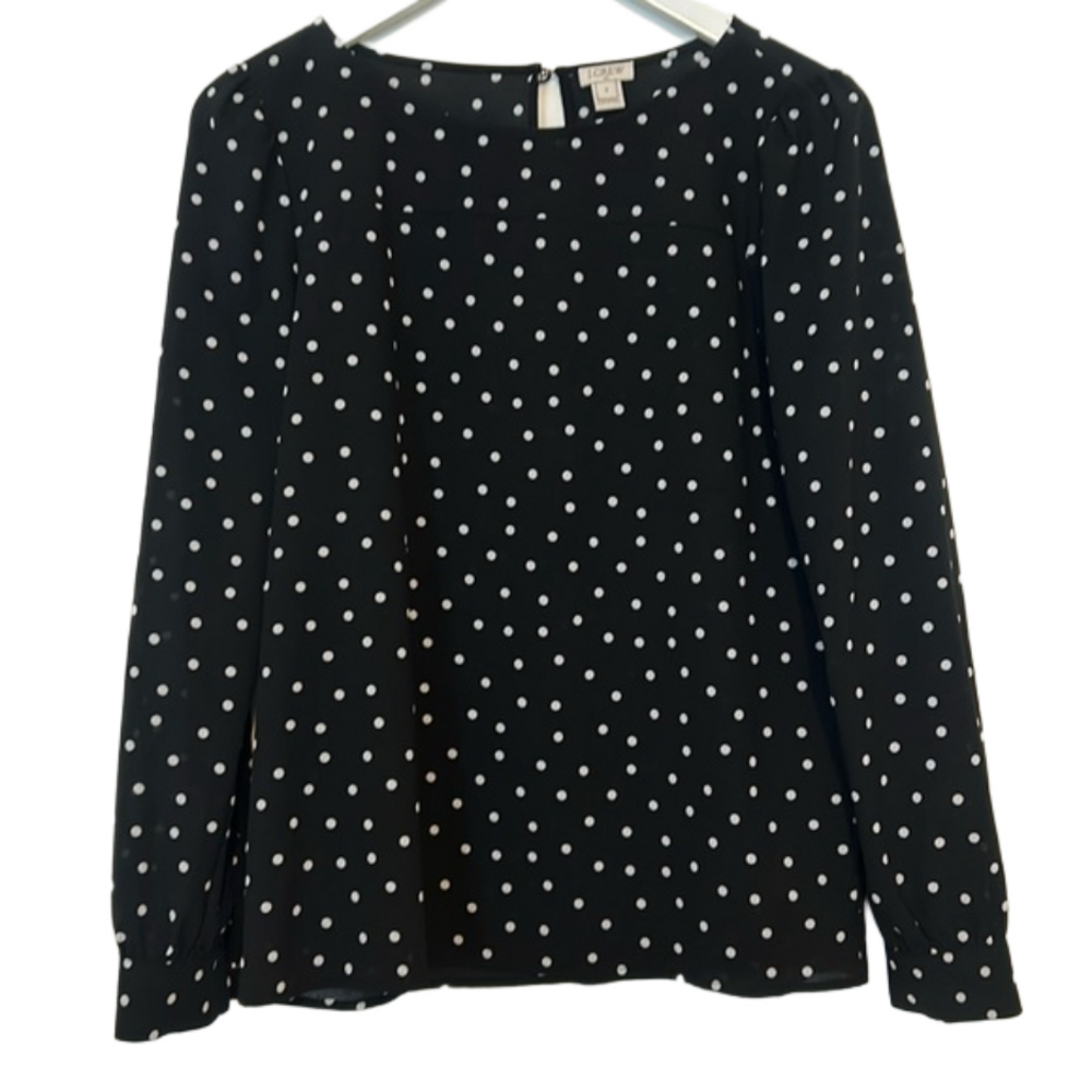 J. Crew Factory Polka Dot Boatneck Top, Small